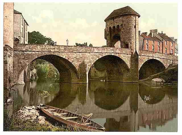 Vintage Bridge over the Monnow Monmouth A4 Photo Print
