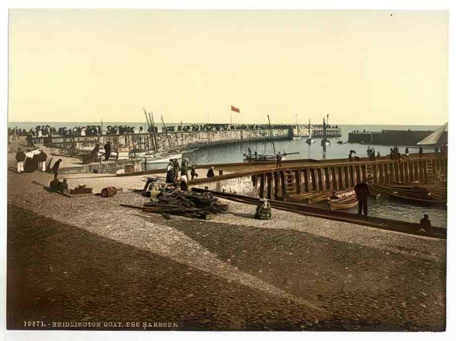 Vintage Bridlington The Harbour Yorkshire England A4 Photo Print