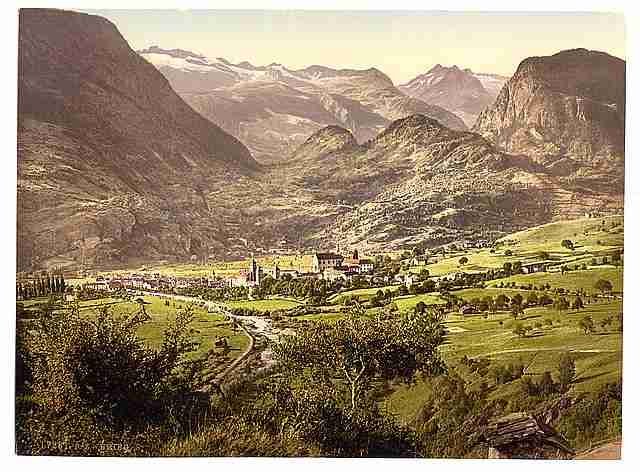Vintage Brieg Valais Alps of A4 Photo Print