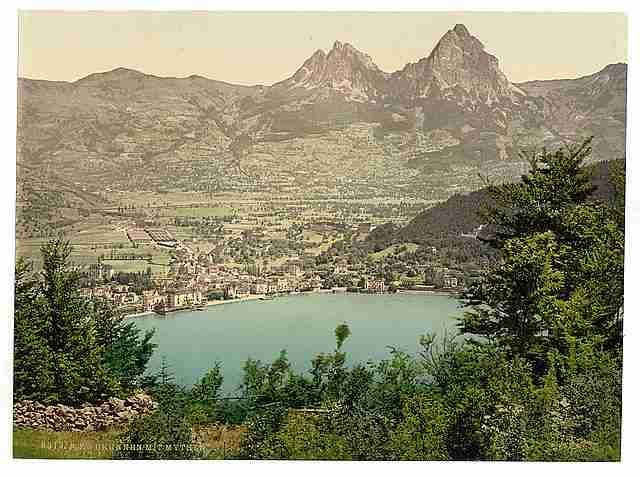 Vintage Brunnen and the Mythen Lake Lucerne I A4 Photo Print