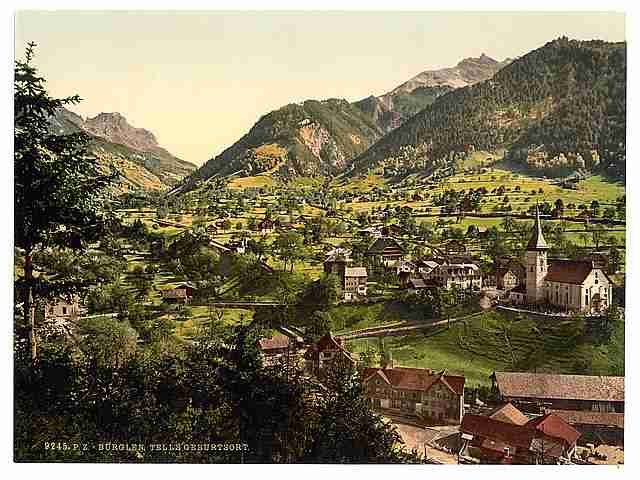 Vintage Burglen Tells birthplace Lake Lucerne I A4 Photo Print