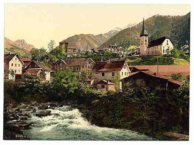 Vintage Burglen Tells birthplace Lake Lucerne II A4 Photo Print
