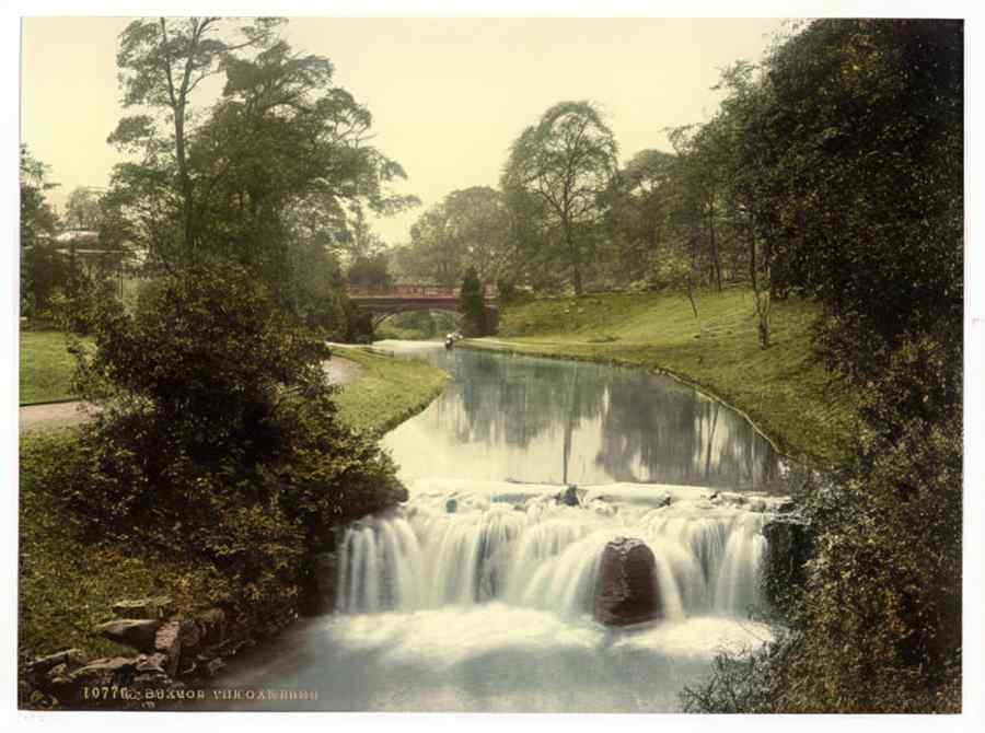 Vintage Buxton The Gardens Derbyshire England A4 Photo Print