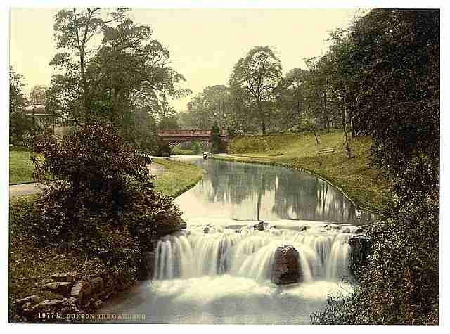 Vintage Buxton the gardens Derbyshire A4 Photo Print