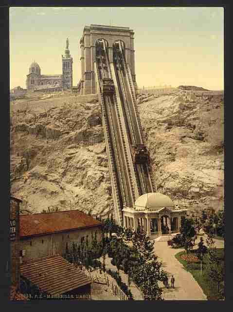 Vintage Cable railway Marseilles A4 Photo Print