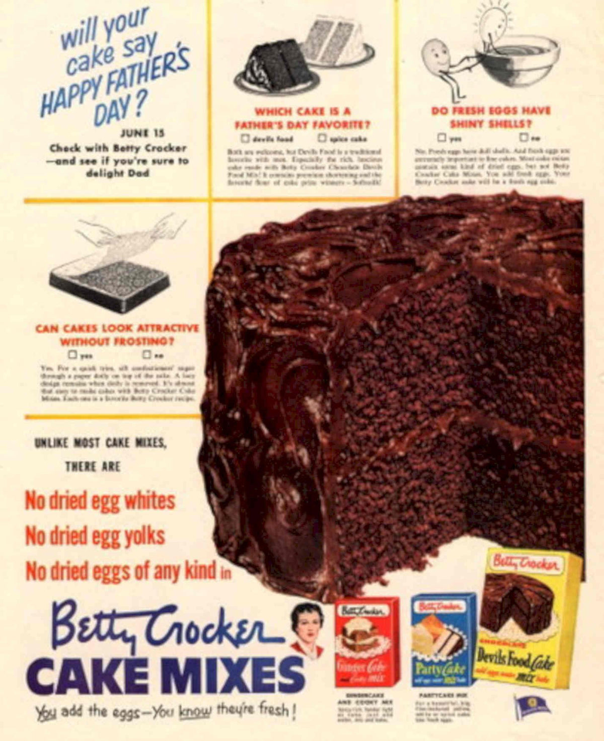 Vintage Cake Mix 1950s Vintage Retro Advert Poster