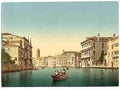 Vintage Canal and gondolas Venice A4 Photo Print