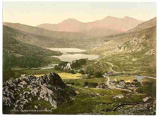 Vintage Capel Curig and Snowdon A4 Photo Print