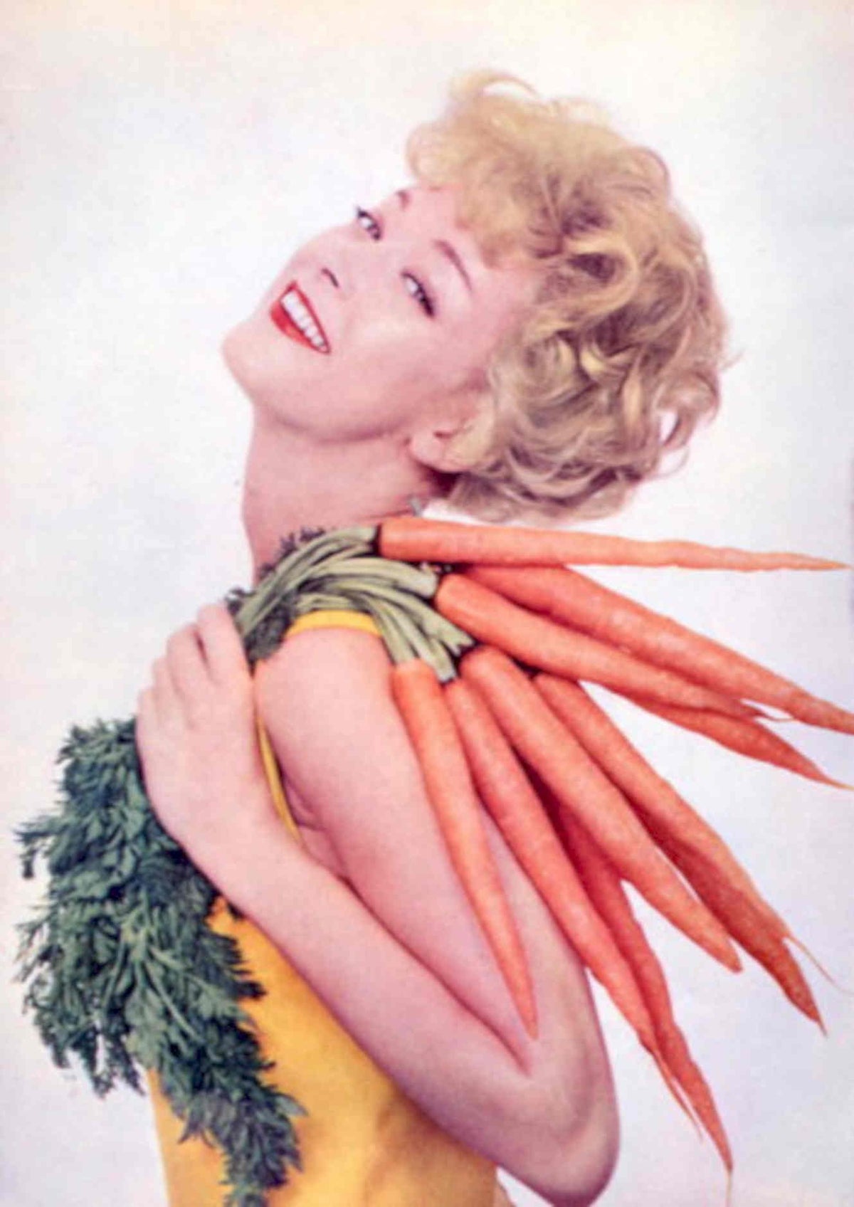 Vintage Carrots Woman 1950s Vintage Retro Advert Poster