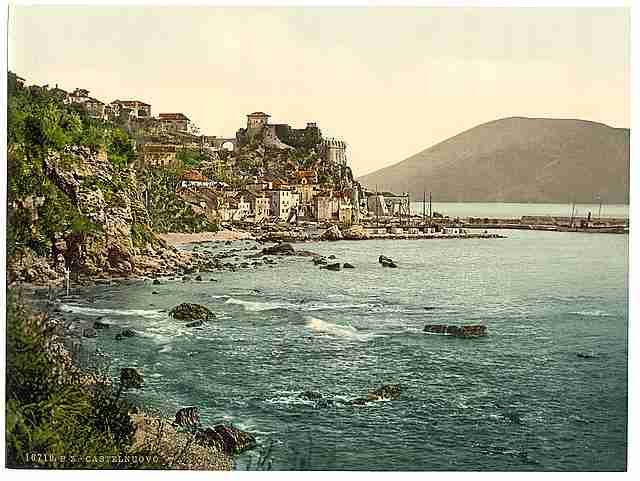 Vintage Castelnuovo general view Dalmatia A4 Photo Print