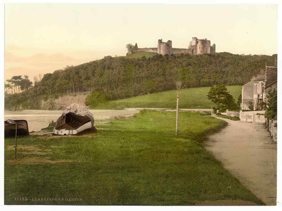 Vintage Castle Llanstephen Ie Llansteffan Wales A4 Photo Print