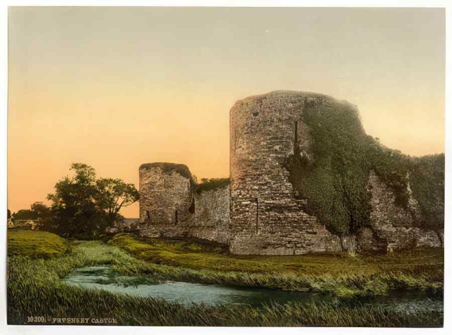 Vintage Castle Pevensey England A4 Photo Print