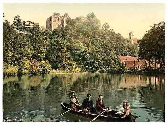 Vintage Castle Pond Altstadt Dresden Saxony A4 Photo Print