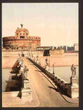 Vintage Castle and bridge of St Angelo Rome A4 Photo Print