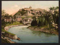 Vintage Castle and river Lourdes Pyrenees A4 Photo Print