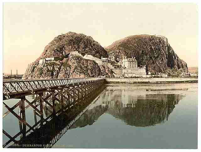 Vintage Castle from pier Dumbarton A4 Photo Print