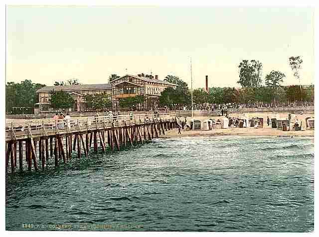 Vintage Castle on the beach and bridge Colberg Pommeraina A4 Photo Print