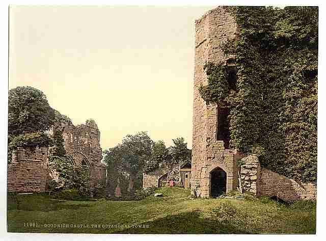 Vintage Castle the octagonal tower Goodrich A4 Photo Print
