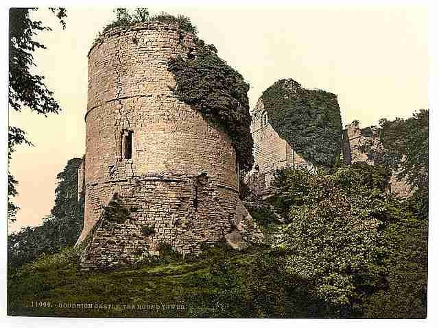 Vintage Castle the round tower Goodrich A4 Photo Print