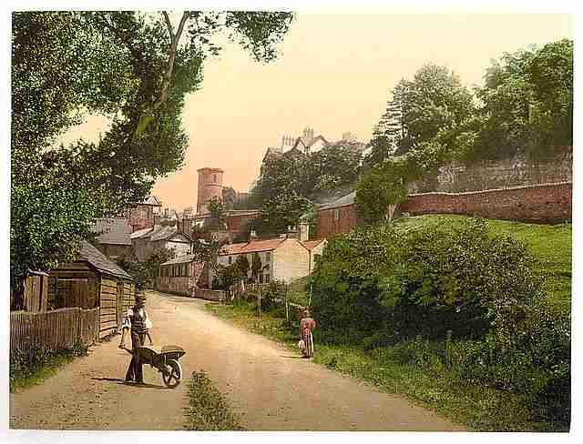 Vintage Castle tower Ross on Wye A4 Photo Print
