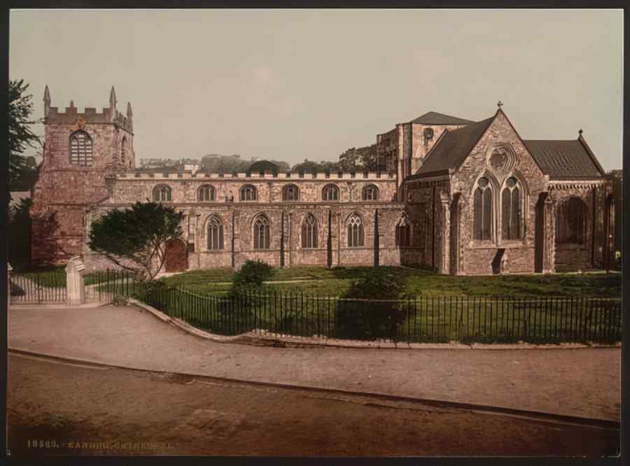 Vintage Cathedral Bangor Wales A4 Photo Print