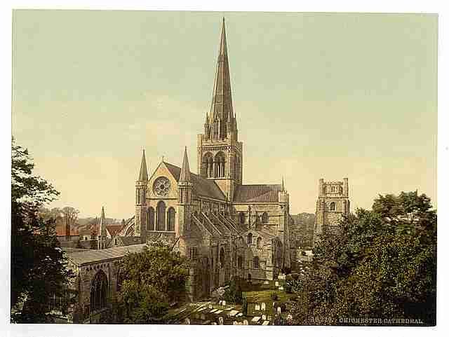 Vintage Cathedral Chichester A4 Photo Print