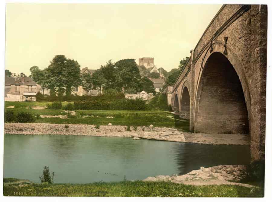 Vintage Cathedral From The River St Asaph Wales A4 Photo Print