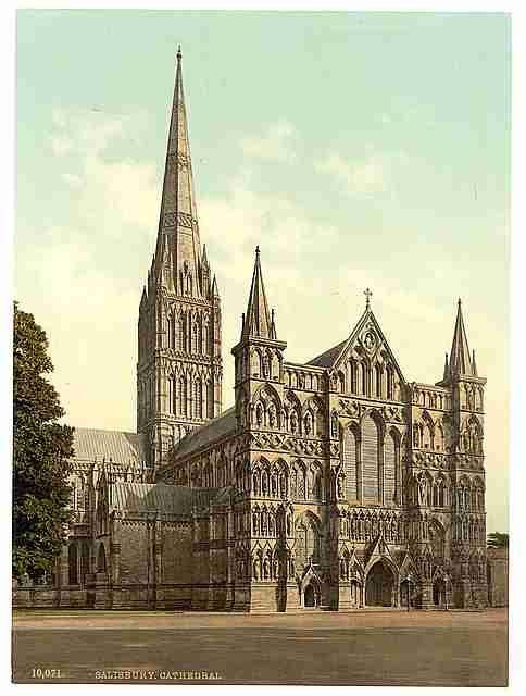 Vintage Cathedral Salisbury A4 Photo Print