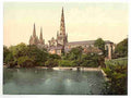 Vintage Cathedral South Side Lichfield A4 Photo Print