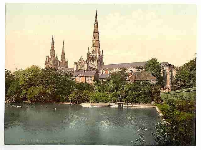 Vintage Cathedral South Side Lichfield A4 Photo Print