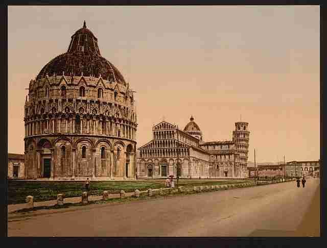 Vintage Cathedral Square Pisa A4 Photo Print