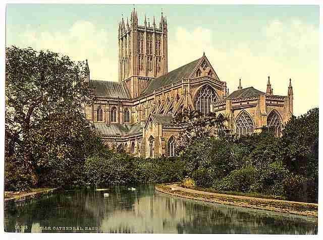 Vintage Cathedral east front Wells A4 Photo Print