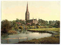 Vintage Cathedral from the river Salisbury A4 Photo Print