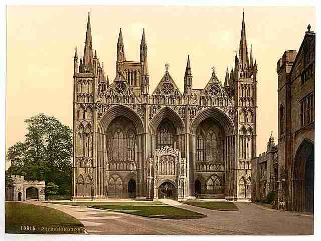 Vintage Cathedral west front Peterborough A4 Photo Print
