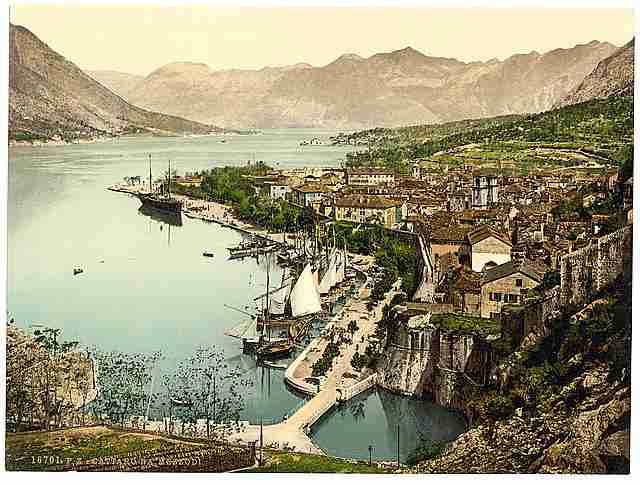 Vintage Cattaro general view Dalmatia A4 Photo Print