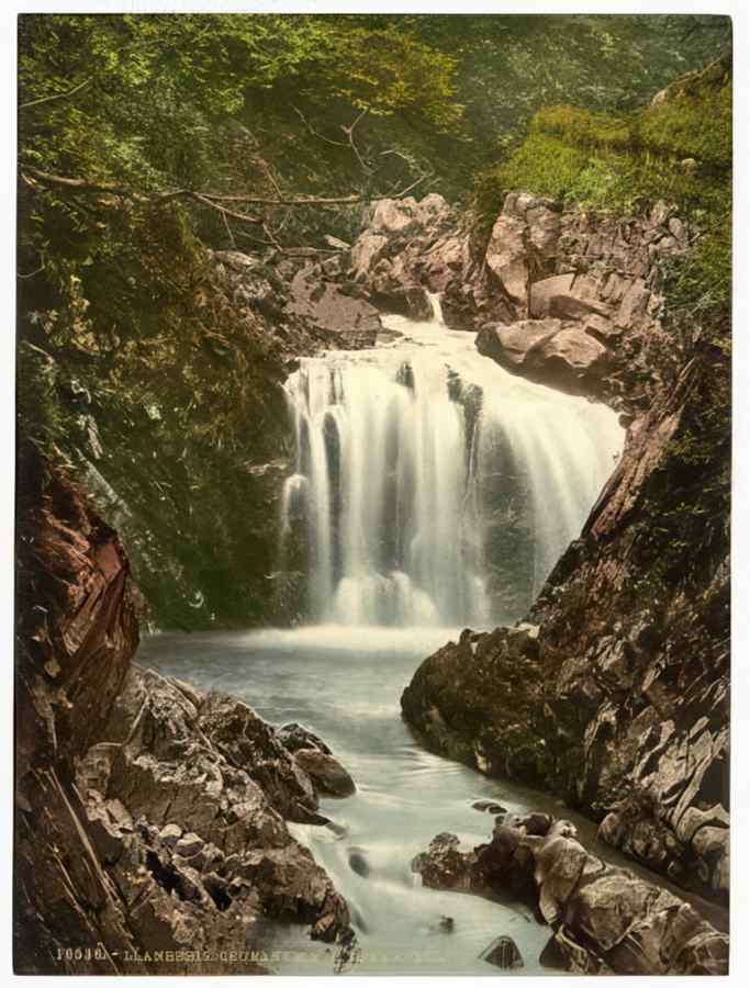 Vintage Cennant Mawr Lower Fall Llanberis Wales A4 Photo Print
