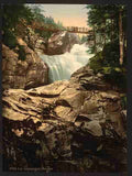 Vintage Cerisy waterfall Pyrenees A4 Photo Print