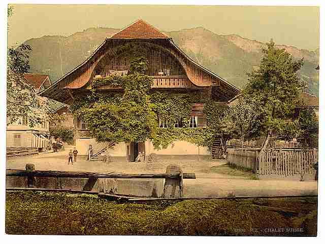 Vintage Chalet Suisse Bernese Oberland A4 Photo Print