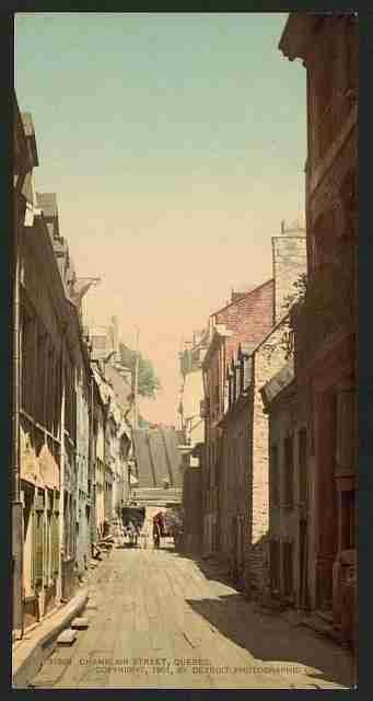 Vintage Champlain Street Quebec A4 Photo Print