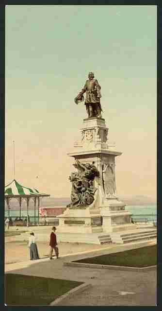 Vintage Champlain statue Quebec A4 Photo Print