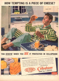 Vintage Cheese Cellophane 1950s Vintage Retro Advert Poster