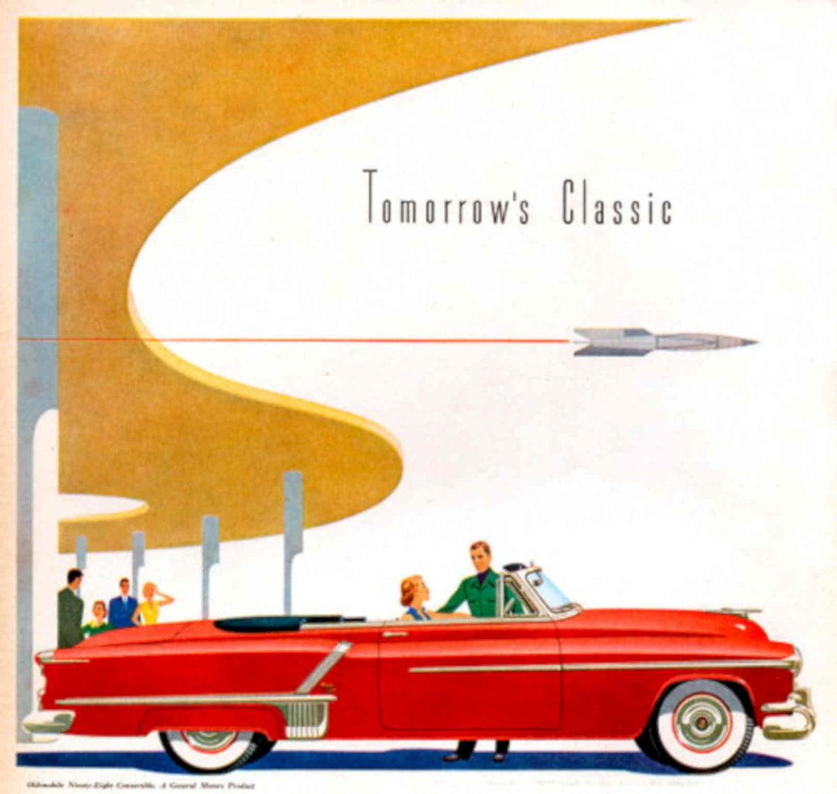 Vintage Chevrolet Convertible 1950s Vintage Retro Advert Poster