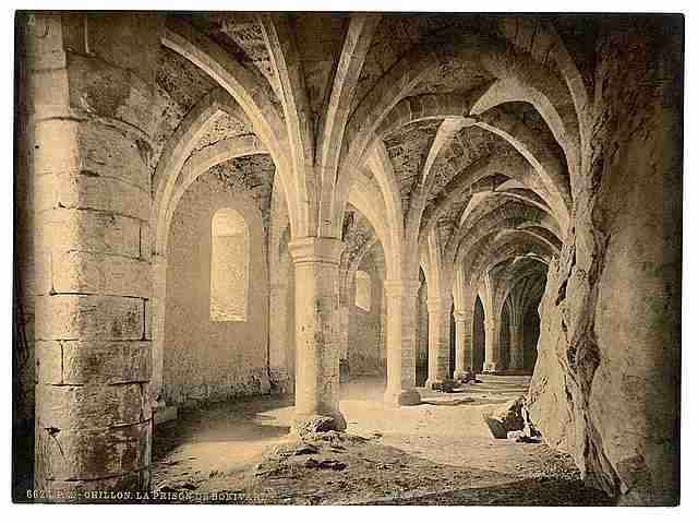 Vintage Chillon Castle Bonivards Prison Geneva Lake A4 Photo Print