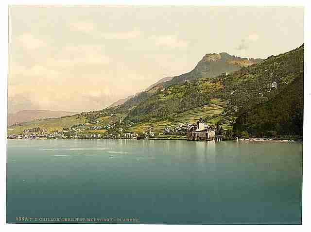 Vintage Chillon Castle II Geneva Lake A4 Photo Print