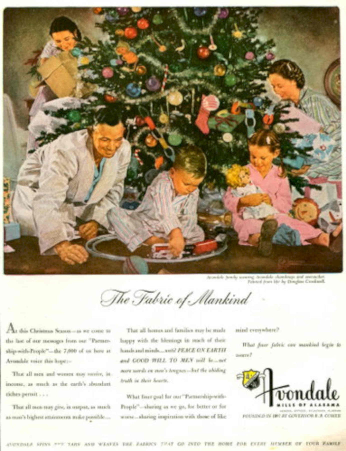 Vintage Christmas Avondale 1950s Vintage Retro Advert Poster