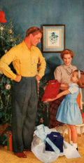 Vintage Christmas Family 3 1950s Vintage Retro Advert Poster