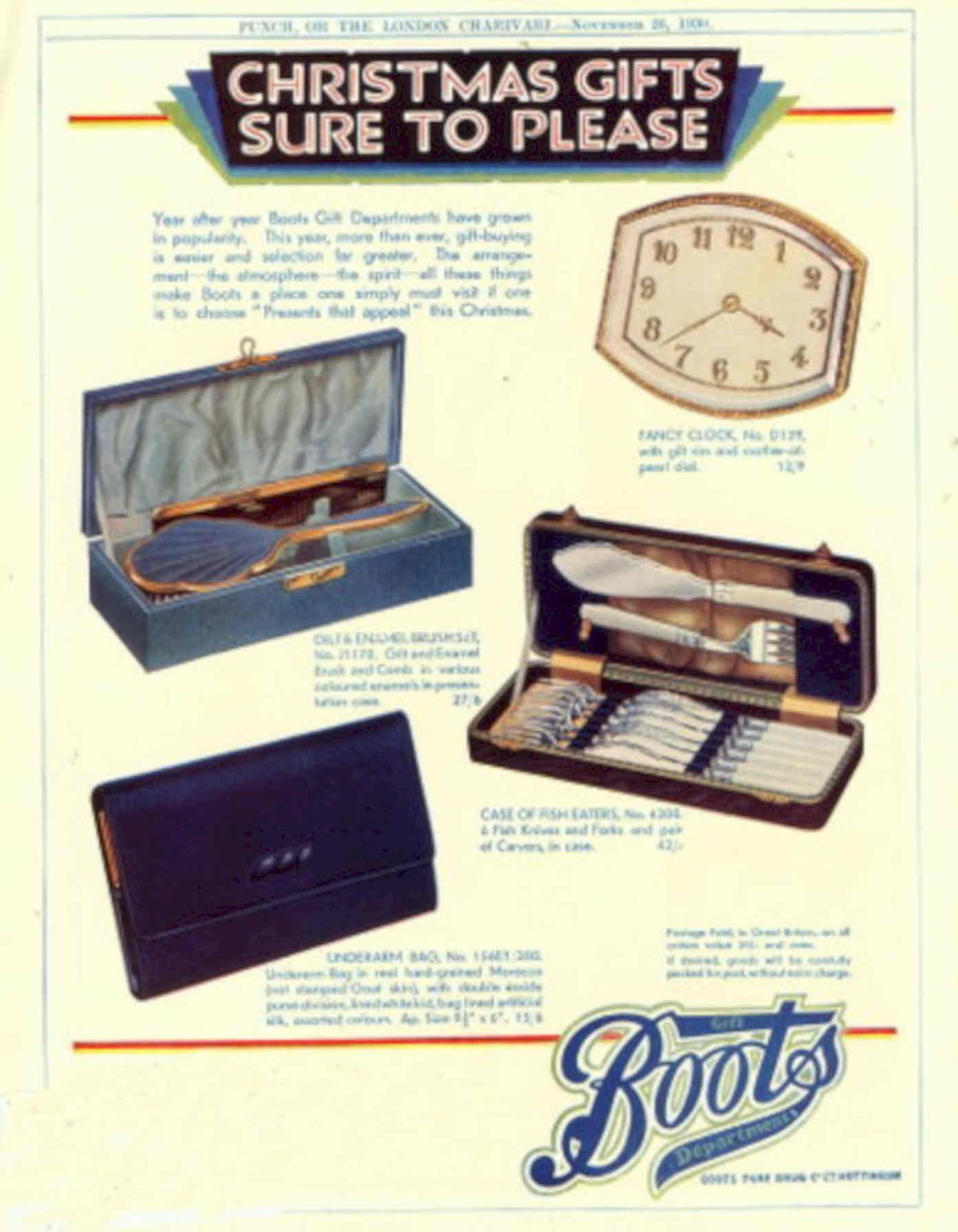 Vintage Christmas Gifts 1930s Vintage Retro Advert Poster