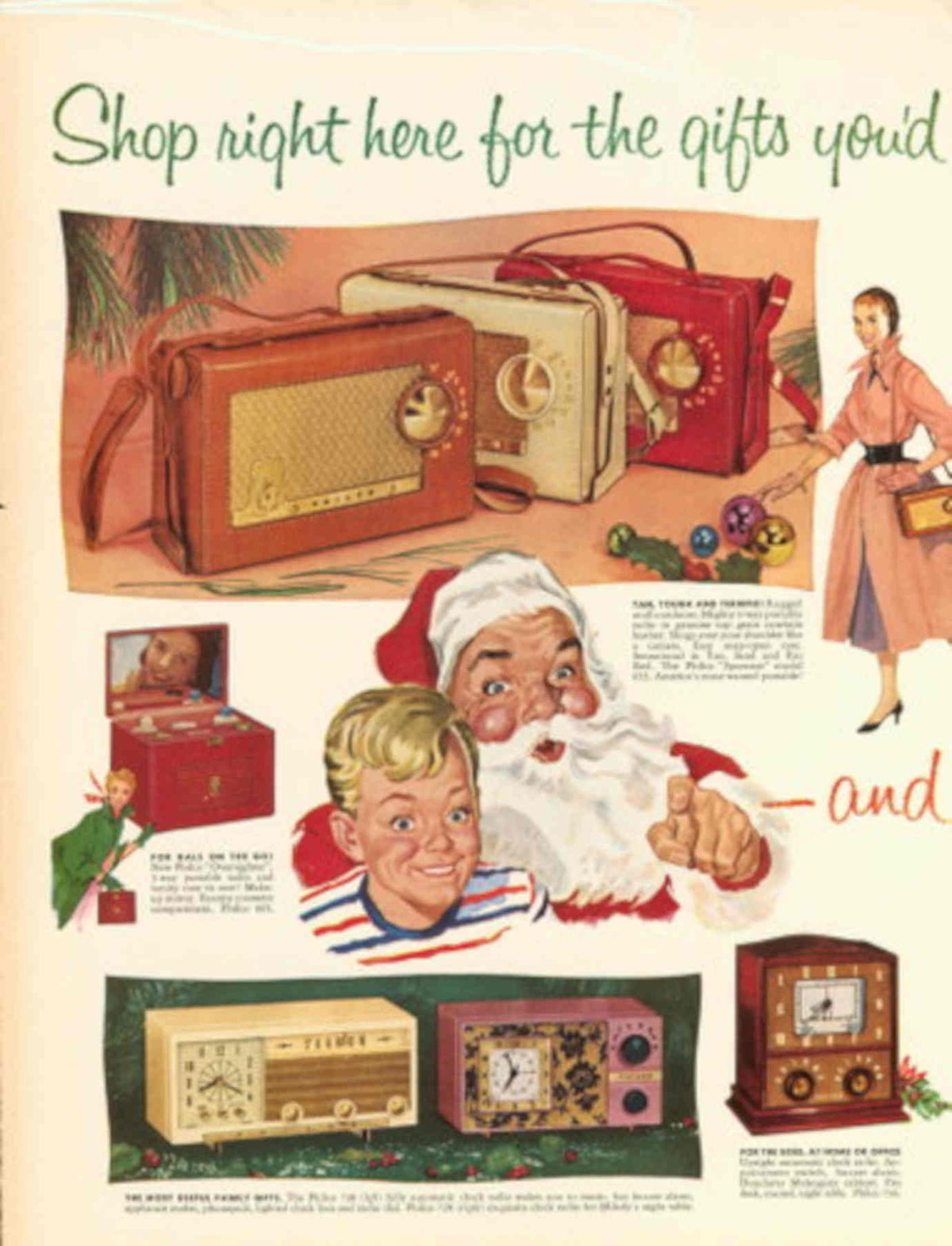 Vintage Christmas Gifts 2 1950s Vintage Retro Advert Poster