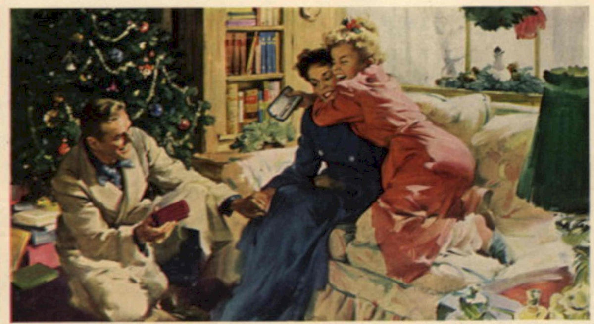 Vintage Christmas Scene 1 1940s Vintage Retro Advert Poster