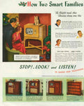 Vintage Christmas Tv 1940s Vintage Retro Advert Poster